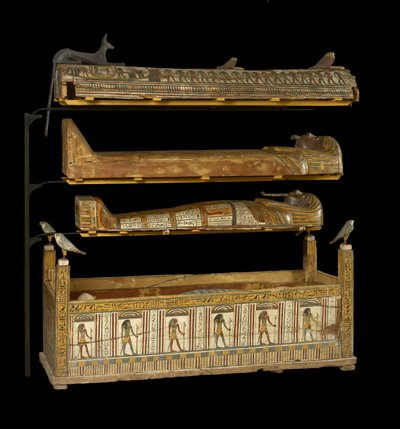 Djeddjehutefankh, Complete Mummy in Inner Coffin by Third Intermediate Period Egyptian